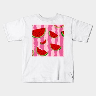 Watermelons with a Pink Background Kids T-Shirt